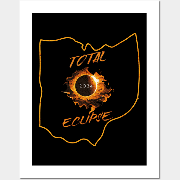 Total Eclipse 2024 Ohio Wall Art by 5 Points Designs